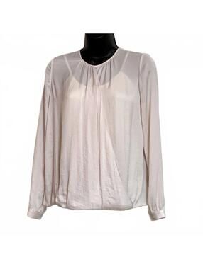 Vince Pastel Light Ballet Pink Lightweight Faux Wrap Long Sleeve Top XS